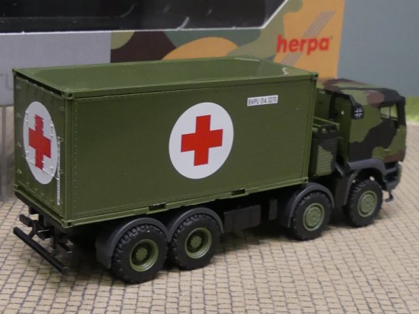 1/87 Herpa Iveco Trakker 8x8 Bundeswehr mit Sanitätscontainer 747219