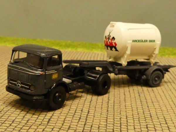 1/87 Brekina MB 328 Wicküler Bier mit Tankcontainer Sondermodell