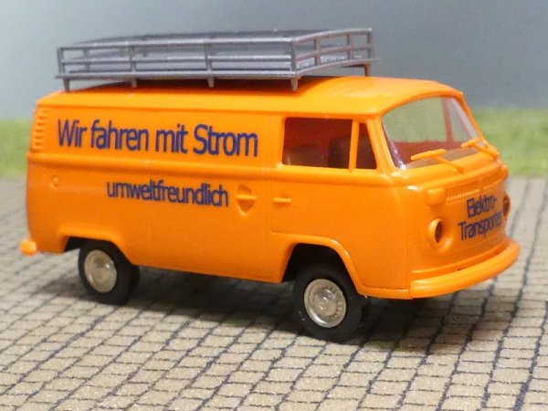 1/87 Brekina VW T2 Electromobilität- Wir fahren mit Strom Kasten 018859