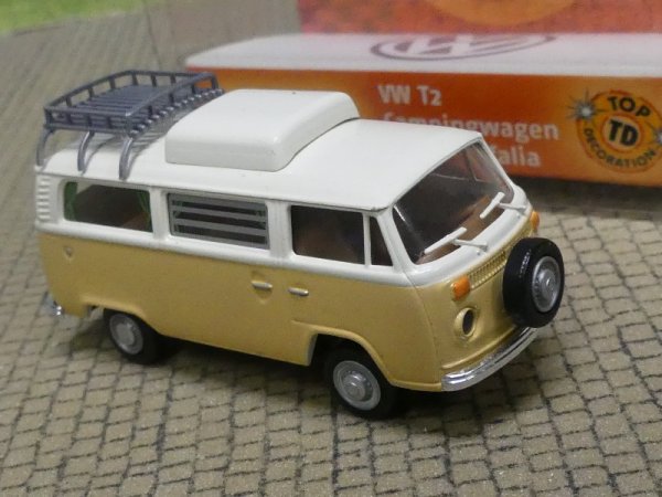1/87 Brekina VW T2 Camper Hubdach geschlossen weiß/hellbeige 33102