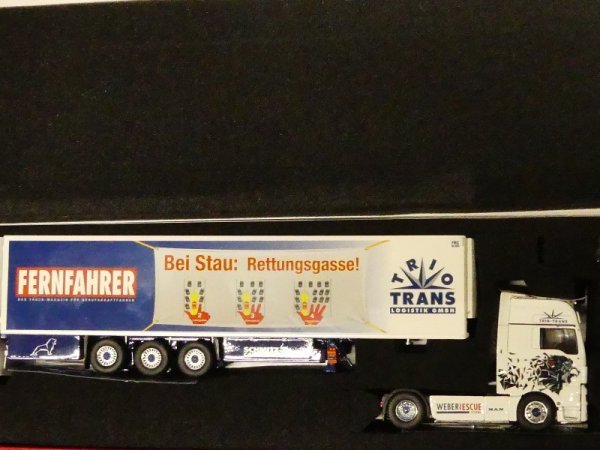 1/50 Tekno Herpa MAN TGX XXL Euro 6c Trio-Trans Fernfahrer Kühlkoffer SZ 071055