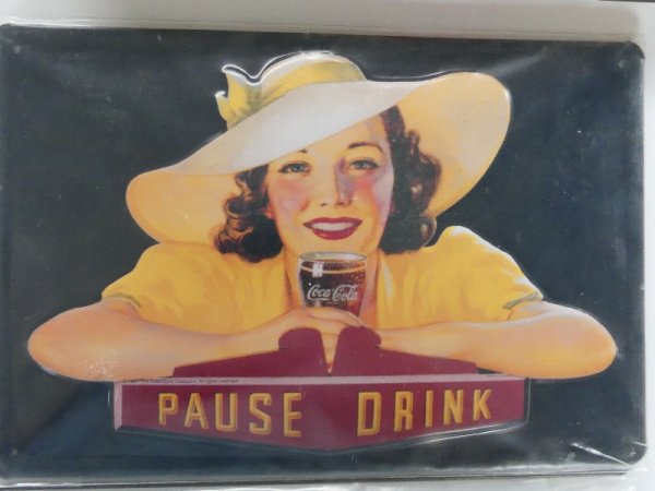 Blechschild Coca Cola Pause Drink 20 x 30 cm