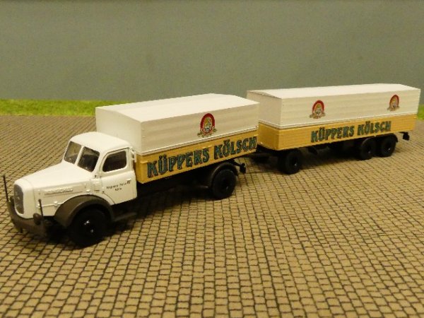 1/87 Henschel HS 140 Küppers Kölsch Planen Hängerzug lackiert+bedruckt FD