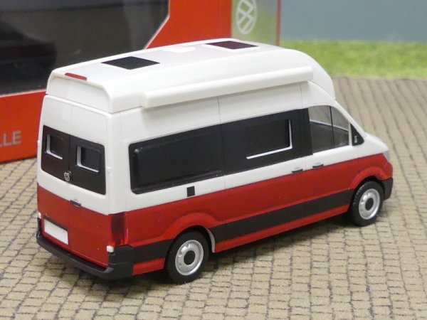 1/87 Herpa VW Crafter Grand California, candywhite/kirschrot 096294-003 Camper