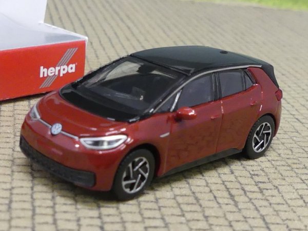 1/87 Herpa VW ID 3, Kings Red Metallic, Dach schwarz 431101