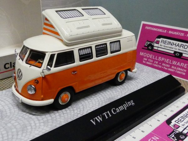1/43 Premium Classixxs VW T1 Camper Aufstelldach creme/orange 13875