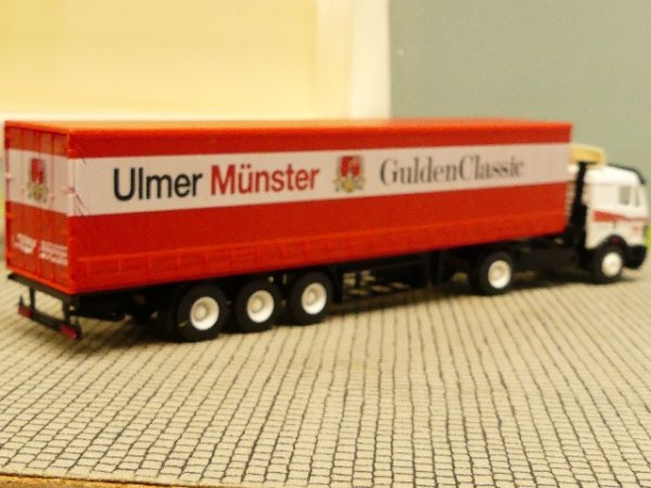 1/87 B&S MB SK Ulmer Münster Bier Schiebe Planen Sattelzug