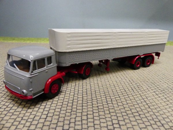 1/87 Brekina Magirus Pluto grau Planensattelzug 83208