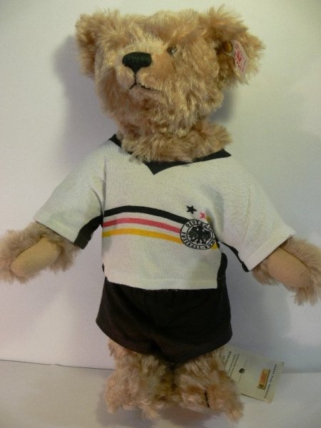 ST 177 Steiff Teddybär DFB 1998 ca. 32 cm Mohair/Holzwolle