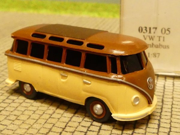1/87 Wiking VW T1 Samba beige/rehbraun 0317 05