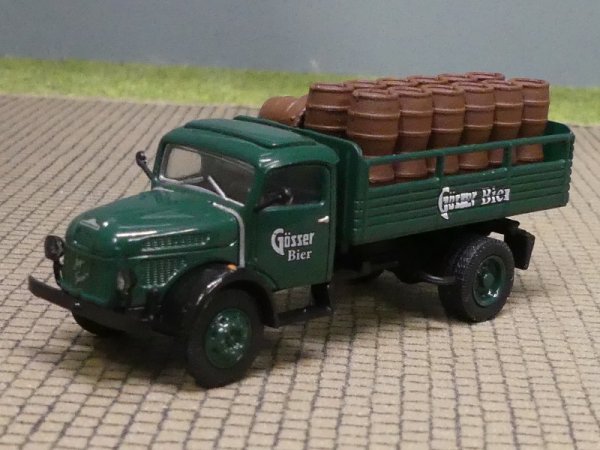 1/87 Brekina Steyr 480 Gösser Bier mit Fäßer Starline 58034