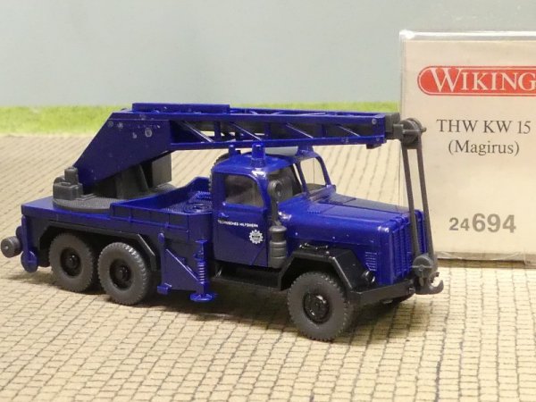 1/87 Wiking Magirus Deutz THW KW 15 Kranwagen 694