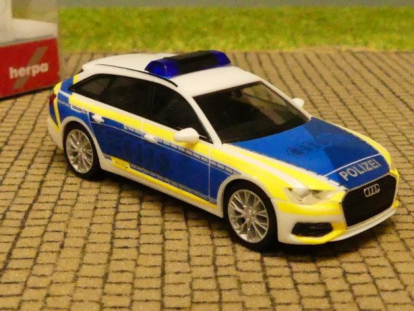 1/87 Herpa Audi A6 Avant Polizei / Audi Vorführfahrzeug 096058