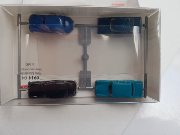 1/160 Wiking N-Spur BMW-blau/MB-türkis/RR-schwarz/Opel-dblau 0914 04B