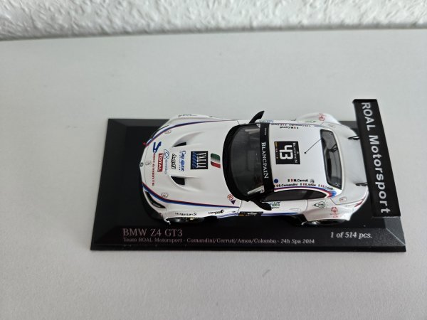 1/43 Minichamps BMW Z4 GT3 Team ROAL24h Spa 2014 437 142043