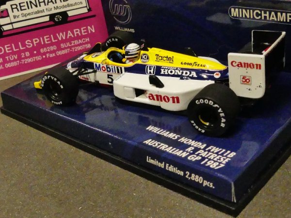 1/43 Minichamps Williams Honda FW11B PATRRESE 1987 400 870095