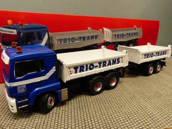1/50 Herpa Conrad MAN TGS Tandem Baukipper-HZ Trio Trans 71182/03