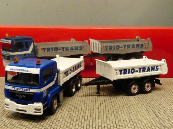 1/50 Herpa Conrad MAN TGS Tandem Baukipper-HZ Trio Trans 71182/03