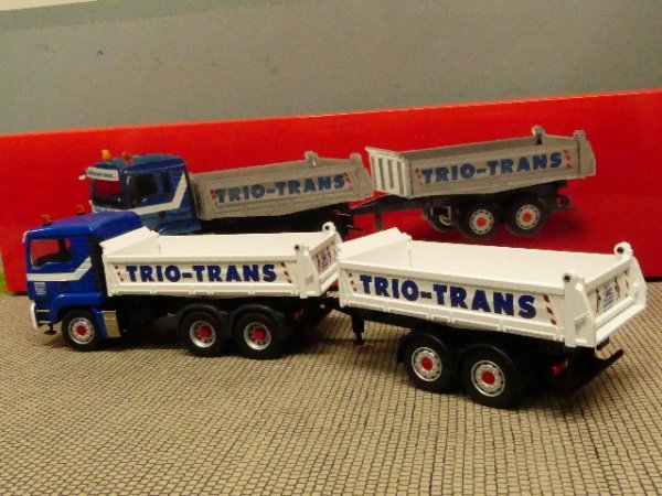 1/50 Herpa Conrad MAN TGS Tandem Baukipper-HZ Trio Trans 71182/03