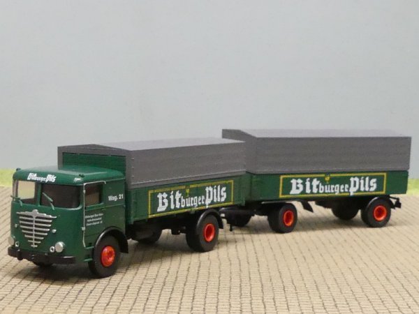 1/87 Büssing LU 11 Bitburger Pils Planen-Hängerzug FD