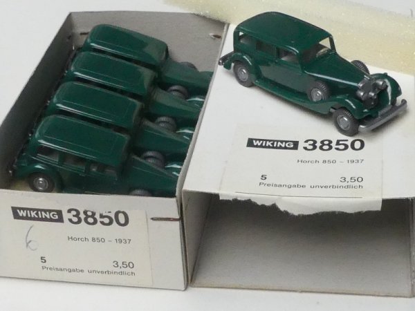 1/87 Wiking Händlerpackung Horch dunkelgrün 5 Modelle 3850 6
