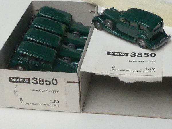 1/87 Wiking Händlerpackung Horch dunkelgrün 5 Modelle 3850 6