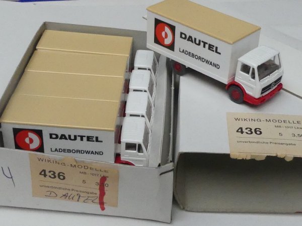 1/87 Wiking Händlerpackung MB 1017 DAUTEL Koffer-LKW 5 Modelle 436 4