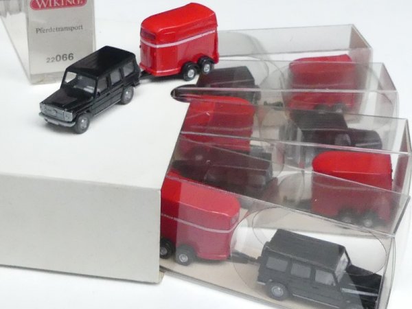 1/87 Wiking Händlerpackung MB 230 G + Pferdeanhänger 5 Modelle 66
