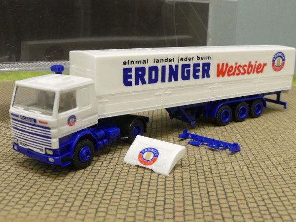 1/87 Herpa Albedo Scania 142 ERDINGER Weissbier Planen Sattelzug