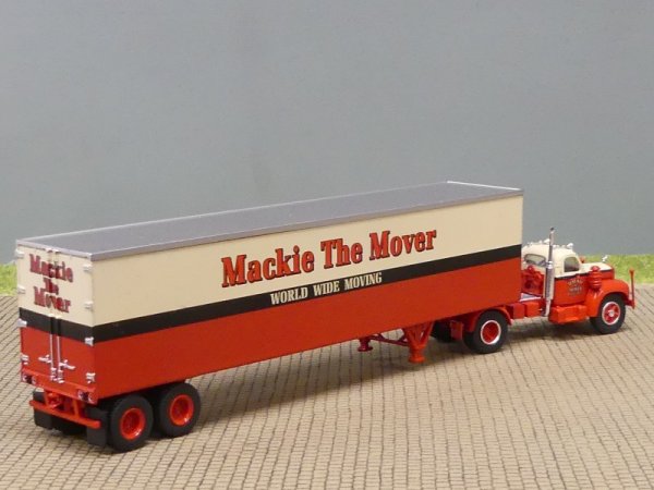 1/87 Brekina Mack B61 Mackie The Mouver, Koffer-Sattelzug 85982