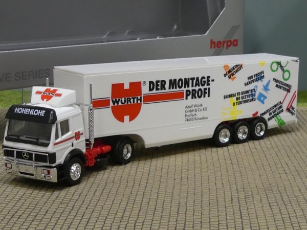 1/87 Herpa MB SK Würth Hochdach Volumen-Koffersattelzug Umbau