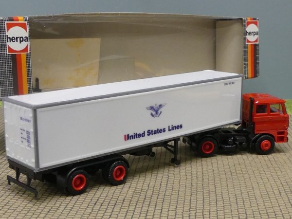 1/87 Herpa DAF 3300 United States Lines 40ft Container-Sattelzug 827220
