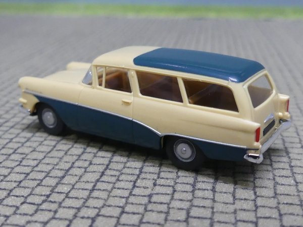 1/87 Brekina Opel Rekord P1 Caravan beige/blaugrün 20050