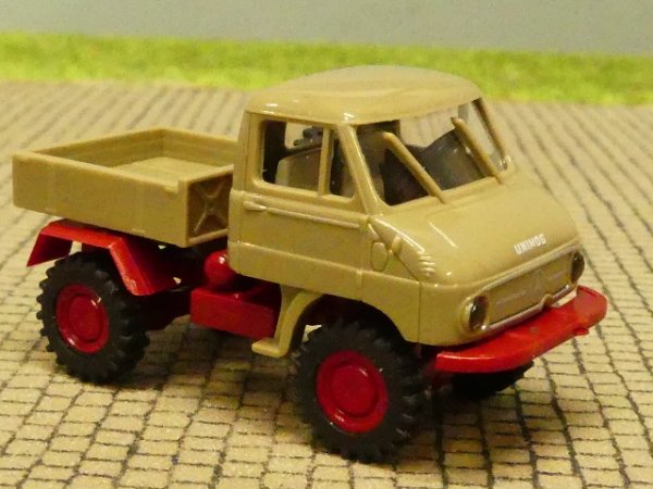 1/87 Brekina Unimog 411 beigebraun Pritsche