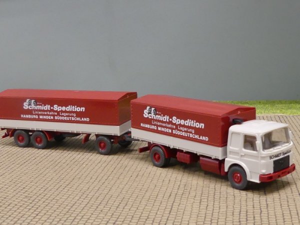 1/87 Wiking MAN Büssing Schmidt-Spedition Hängerzug 473