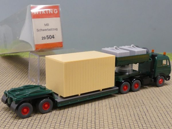 1/87 Wiking MB NG dunkelgrün Tieflader 504