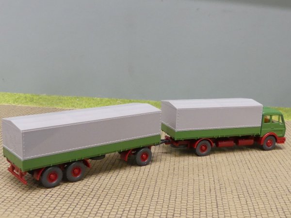 1/87 Wiking MB NG grün Planen-Hängerzug 455