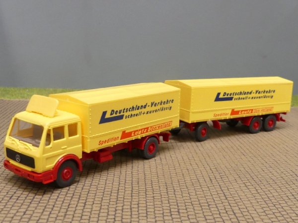 1/87 Wiking MB NG Spedition LAUTZ Oberwelland Planen-Hängerzug 455