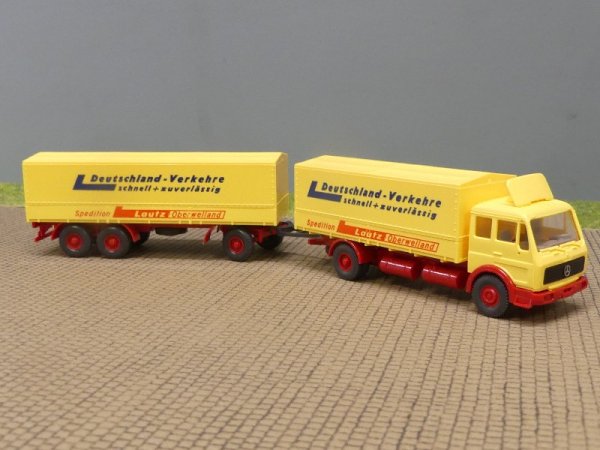 1/87 Wiking MB NG Spedition LAUTZ Oberwelland Planen-Hängerzug 455