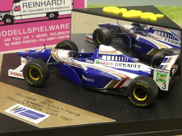 1/43 Onyx Williams Renault FW18 #3 Canadian Driver Presentation Car 1997