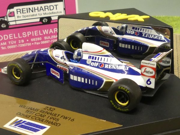 1/43 Onyx Williams Renault FW16 #6 Test Car 1995 D. Coulthard 232