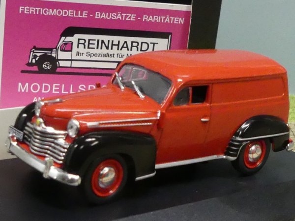 1/43 White Box Opel Olympia Kastenwagen rot/schwarz WB070