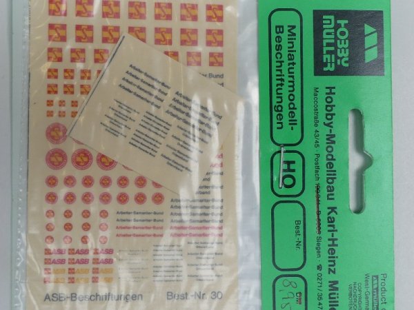 1/87 Müller Decals ASB Beschriftungen #30