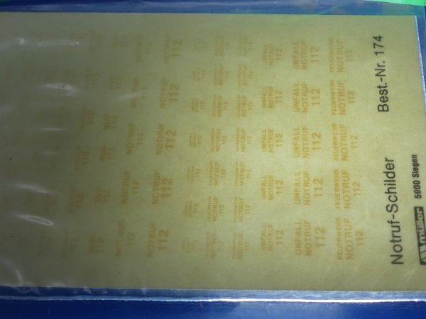 1/87 Müller Decals Notruf Schilder #74