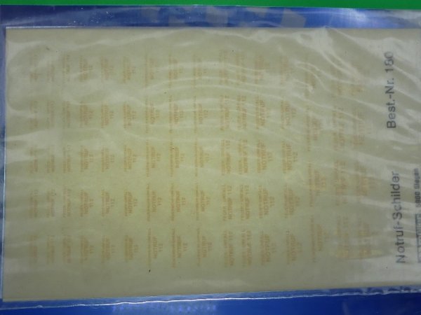 1/87 Müller Decals Notruf Schilder #180