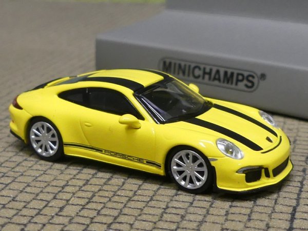 1/87 Minichamps Porsche 911 R 2016 gelb mit schwarzen Streifen 870 066222