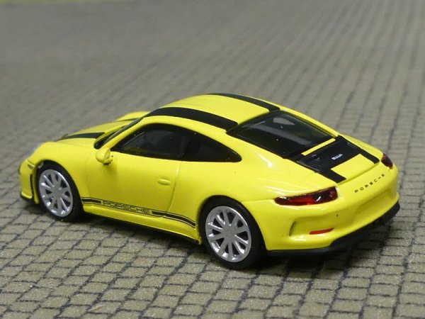 1/87 Minichamps Porsche 911 R 2016 gelb mit schwarzen Streifen 870 066222