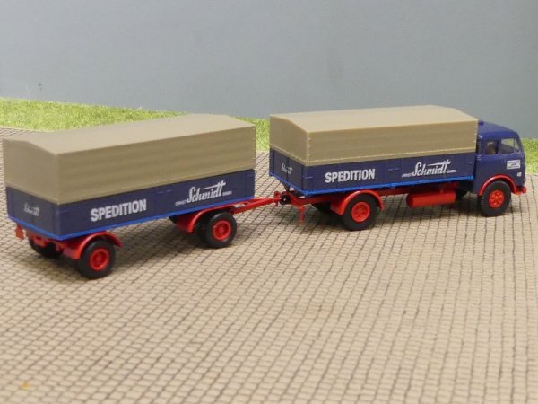 1/87 Brekina MAN 10.112 Spedition Schmidt Hängerzug