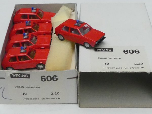1/87 Wiking Händlerpackung VW Golf I Feuerwehr hellrot 10 Modelle 606 2