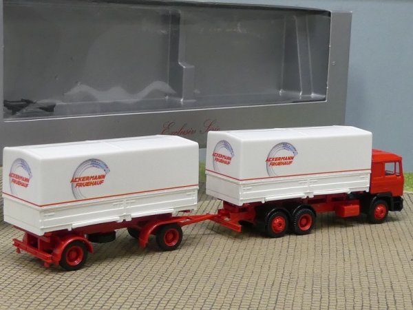 1/87 Herpa MAN F90 Ackermann Fruehauf Wechselpritschen-Hängerzug